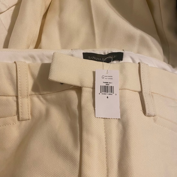 Banana Republic Lido Wide Leg Wool Pant | Transition Cream White #746688 - Picture 4 of 7